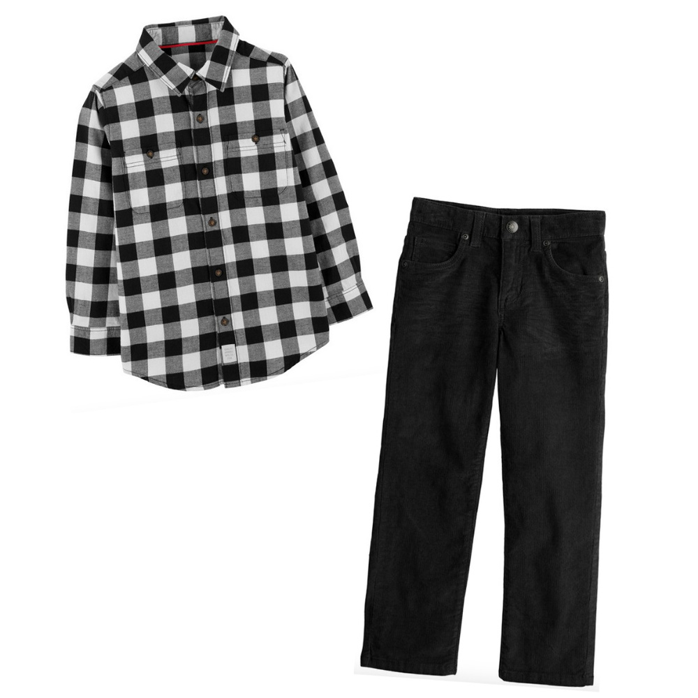 Carter's Buffalo Flannel Shirt & Cordory Pant Set